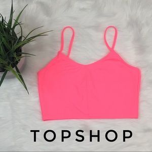 💗 Topshop Neon Pink Bralet Crop Top